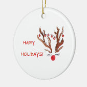 Met de Hand Geschilderd Design Rendier Kerst Ornam Keramisch Ornament (Links)