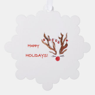 Met de Hand Geschilderd Design Rendier Kerst Ornam Ornament Kaart