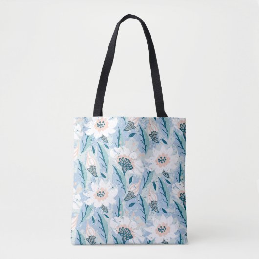  met de hand geschilderd floreel patroon met groot tote bag (Voorkant)