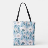  met de hand geschilderd floreel patroon met groot tote bag (Achterkant)