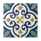 met de hand geschilderd, harmonisch floreel patron tegeltje (Voorkant)