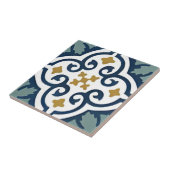 met de hand geschilderd, harmonisch floreel patron tegeltje (Zijkant)