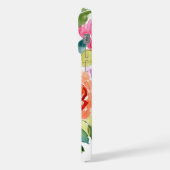 Met de hand geschilderd helder waterverf bloemmoti iPhone hoesje (Linkerkant)