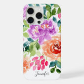 Met de hand geschilderd helder waterverf bloemmoti iPhone hoesje (Achterkant)