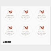 Met de hand geschilderd kippenfarm- of kippenhok-e ronde sticker (Vel)
