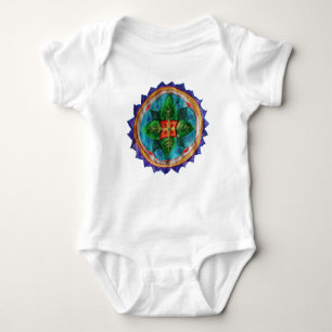 Met de hand geschilderd mandala Baby Jersey Bodysu Romper