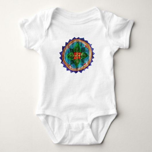 Met de hand geschilderd mandala Baby Jersey Bodysu Romper (Voorkant)