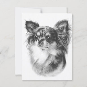 Met de hand geschilderd Merle Chihuahua huisdier p Briefkaart
