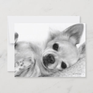 Met de hand geschilderd ontspannen Chihuahua kunst Briefkaart
