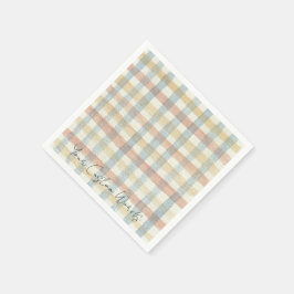 Met de hand geschilderd pastel geruit watercolor r servet