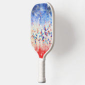 Met de hand geschilderd patriottisch ontwerp  pickleball paddle (Links)