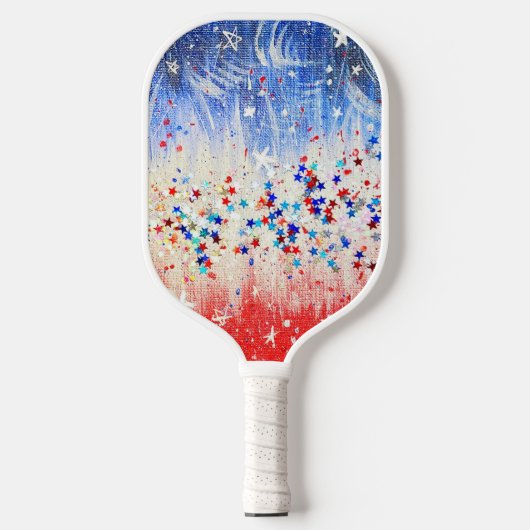 Met de hand geschilderd patriottisch ontwerp  pickleball paddle (Voorkant)