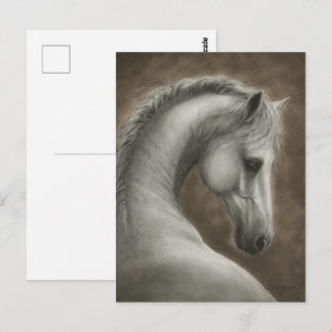 Met de hand geschilderd portret van een witte paar briefkaart
