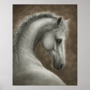 Met de hand geschilderd portret van een witte paar poster
