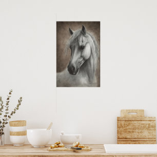 Met de hand geschilderd portret van een witte paar poster
