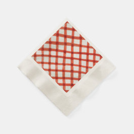 Met de hand geschilderd rood aquarel gingham gerui servet