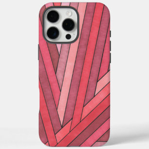 Met de hand geschilderd rood geometrisch streepdes iPhone 16 pro max hoesje