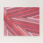 Met de hand geschilderd rood geometrisch streepdes legpuzzel (Horizontaal)