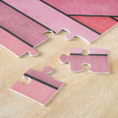 Met de hand geschilderd rood geometrisch streepdes legpuzzel (Zijkant)