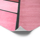 Met de hand geschilderd rood geometrisch streepdes poster (Hoek)