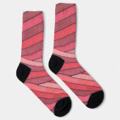 Met de hand geschilderd rood geometrisch streepdes sokken (Rechts)