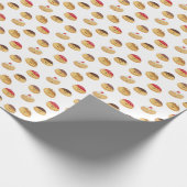 Met de hand geschilderd, schattig Hannukah doughnu Cadeaupapier (Hoek)