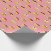 Met de hand geschilderd, schattige Hannukah-donuut Cadeaupapier (Hoek)