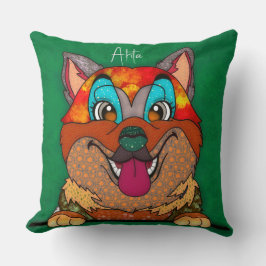 Met de hand geschilderd Sierkussen Akita