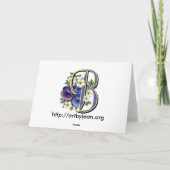 Met de hand geschilderd Viooltje IInitial - B Notitiekaartje (Achterkant)