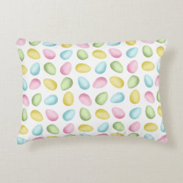 Met de hand geschilderd watercolor pastel Paaseier Accent Kussen