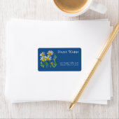Met de hand geschilderd waterverf bloemendecoratie etiket (Insitu)