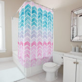 Met de hand geschilderd waterverf, geometrisch bla douchegordijn (In situ)