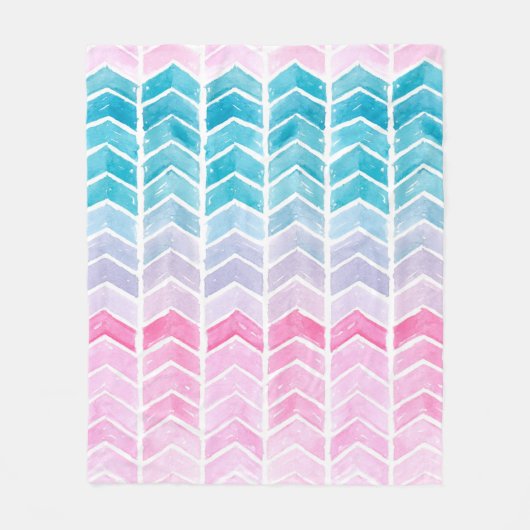 Met de hand geschilderd waterverf, geometrisch bla fleece deken (Voorkant)