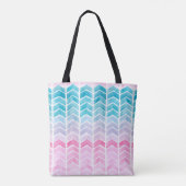 Met de hand geschilderd waterverf, geometrisch bla tote bag (Achterkant)