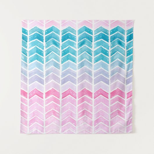 Met de hand geschilderd waterverf, geometrisch bla wandkleed (Voorkant)