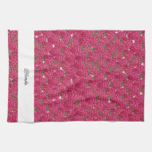 Met de hand geschilderd waterverf monogram op fram theedoek (Horizontaal)