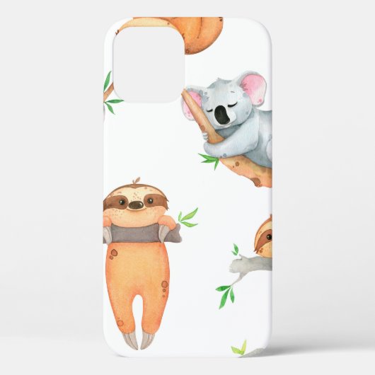 Met de hand geschilderd waterverf tropisch schatti Case-Mate iPhone case (Achterkant)