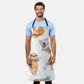 Met de hand geschilderd waterverf tropisch schatti schort (Gedragen)