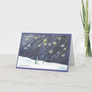 Met de hand geschilderd Wenskaart 03 van Kerstmis Feestdagen Kaart