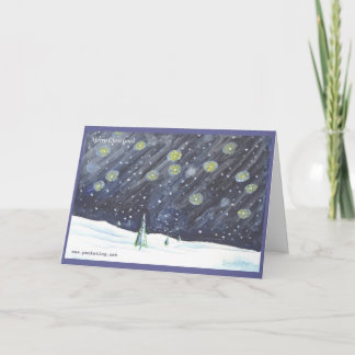 Met de hand geschilderd Wenskaart 03 van Kerstmis Feestdagen Kaart