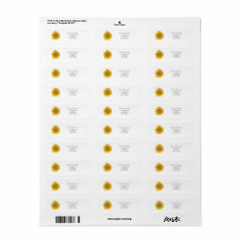 Met de hand geschilderd Zonnebloem Retouradres Lab Etiket