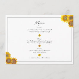 Met de hand geschilderd zonnebloemmenu menu