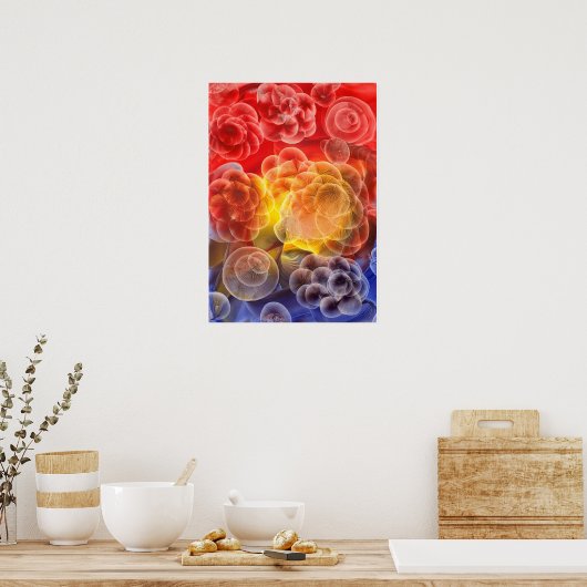 Met de hand geschilderde abstracte bloemkunst poster (Keuken)