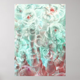 Met de hand geschilderde abstracte bloemkunst poster