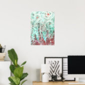 Met de hand geschilderde abstracte bloemkunst poster (Thuiskantoor)
