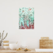 Met de hand geschilderde abstracte bloemkunst poster (Keuken)