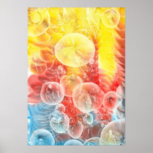 Met de Hand Geschilderde Abstracte Energie Gouache Poster