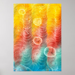 Met de hand geschilderde abstracte energie kleurri poster