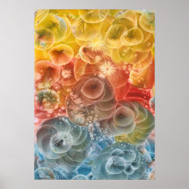 Met de hand geschilderde abstracte energie kleurui poster