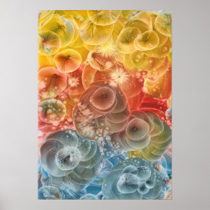 Met de hand geschilderde abstracte energie kleurui poster